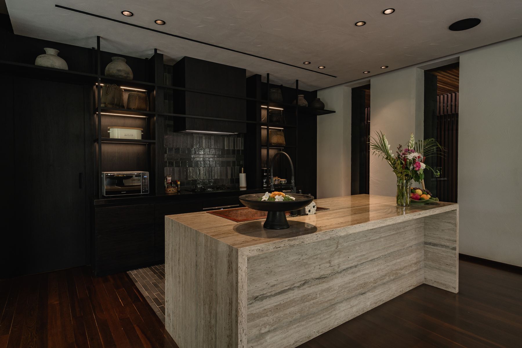 Stone island in the kitchen