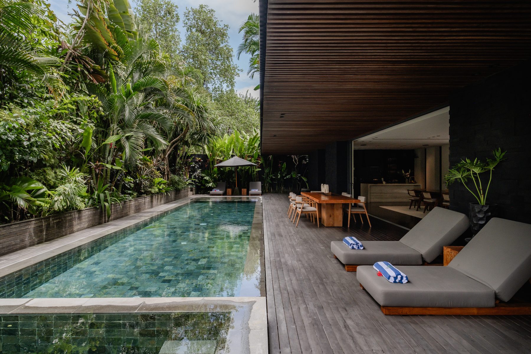 Pool deck and loungers